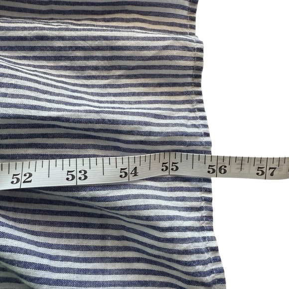 Free People Juno Tiered Maxi Dress Large Blue Striped Cotton Smocked Boho Flowy - Picture 12 of 16